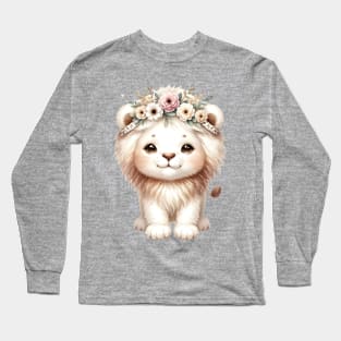 Cute Lion Boho Babies A Watercolor Celebration Long Sleeve T-Shirt